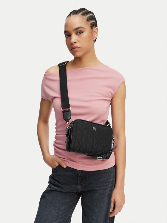 Calvin Klein Geantă Emblem Aop Jacquard Bucket LV04F3648G Negru
