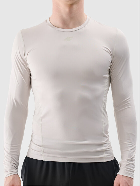 4F 4F Koszulka techniczna BASIC+ Kremowy Slim Fit