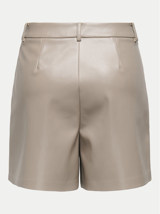 ONLY ONLY Pantaloncini in similpelle Saramy 15338008 Beige Regular Fit