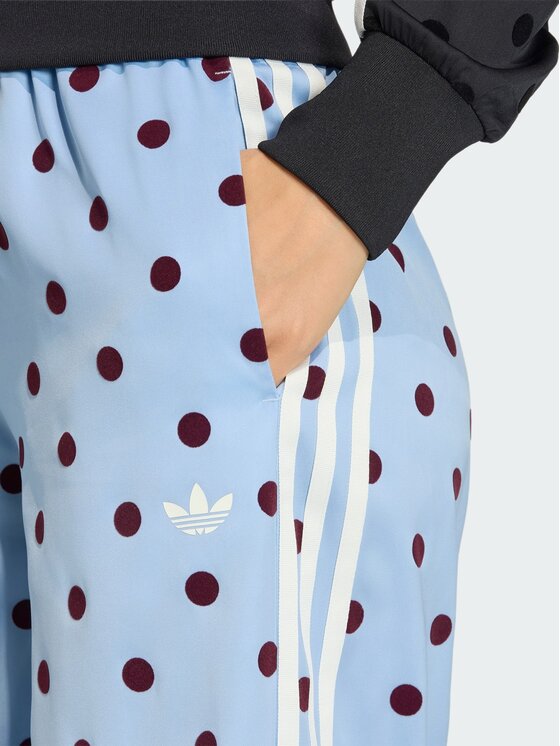 adidas adidas Παντελόνι φόρμας Satin Polka Dots Wide Leg Pant KV1170 Ανοιχτό μπλε Relaxed Fit