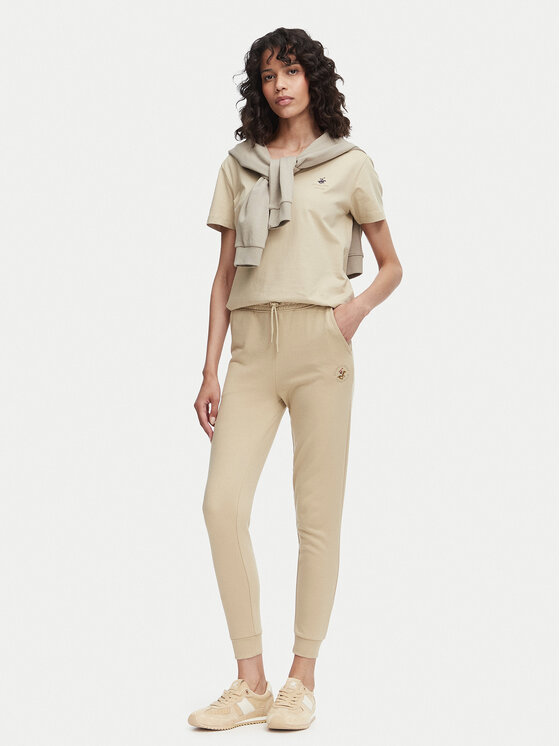 Beverly Hills Polo Club Beverly Hills Polo Club Spodnie dresowe P-SS26W-TF546550 Beżowy Regular Fit