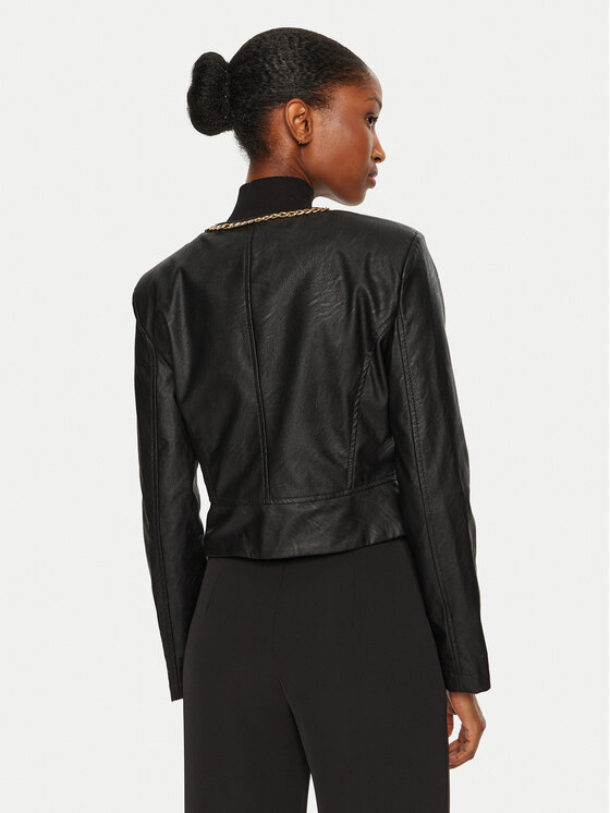 Rinascimento Rinascimento Tehisnahast jope CFC0120353003 Must Regular Fit