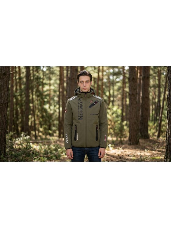 Geographical Norway Geographical Norway Kurtka softshell WY1997H/GN-Kaki / Black Zielony Regular Fit