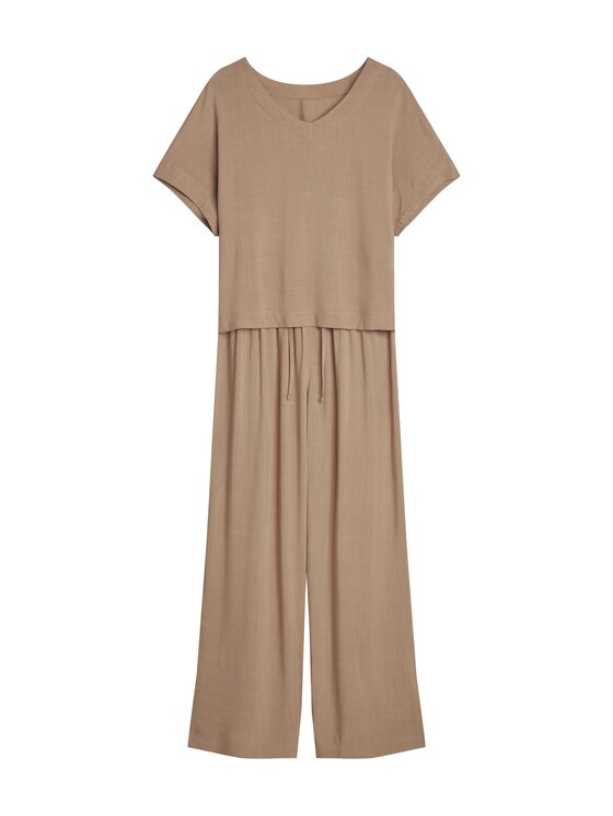 Esotiq Esotiq Piżama 43825 Beżowy Regular Fit