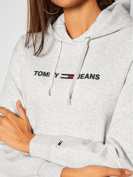 Tommy Jeans Bluza Linear Logo DW0DW08972 Szary Regular Fit Modivo.pl