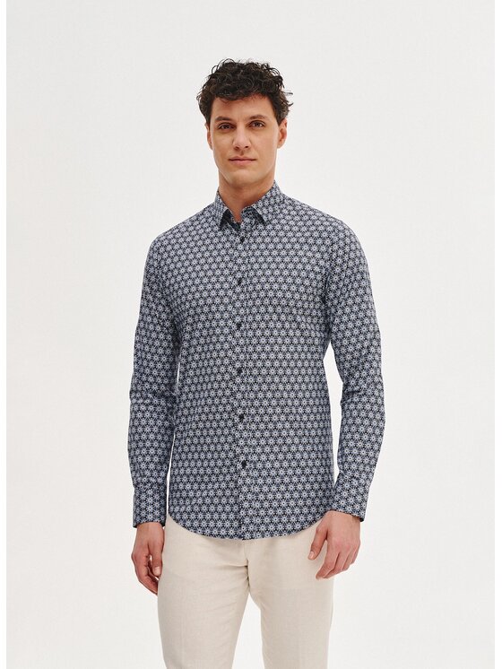 Pako Lorente Pako Lorente Koszula P25SF-1X-035 Granatowy Slim Fit
