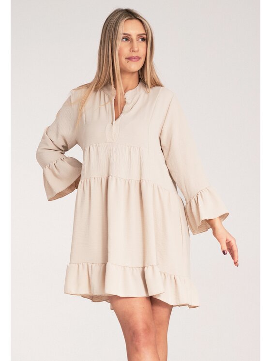 FIGL FIGL Sukienka codzienna M1136 Beżowy A-Line Fit