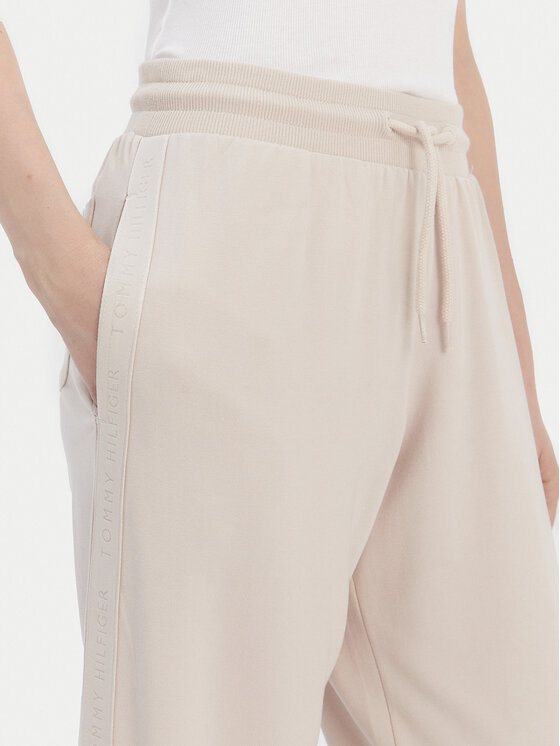 Tommy Hilfiger Tommy Hilfiger Teplákové nohavice UW0UW04771 Béžová Relaxed Fit