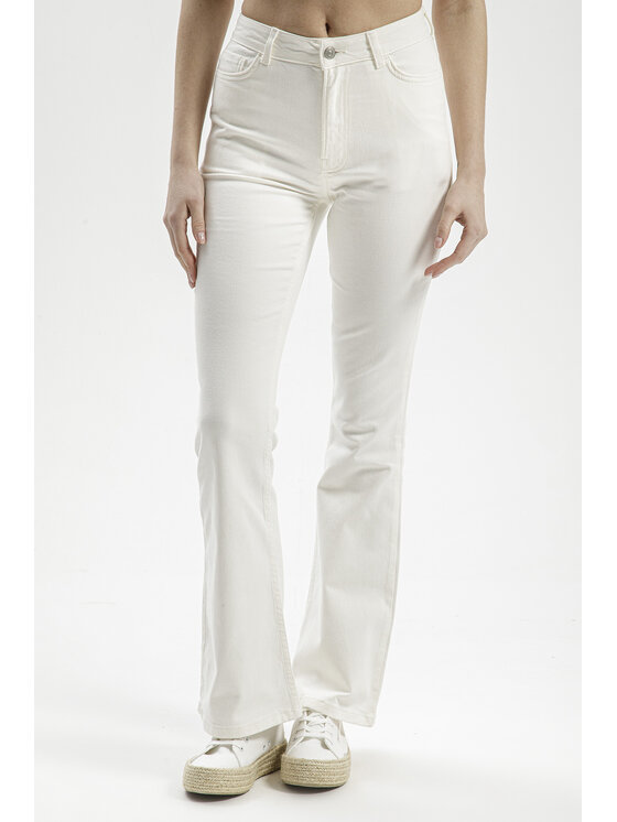 Cross Jeans Cross Jeans Jeansy C 4528-029 Biały Flared Leg