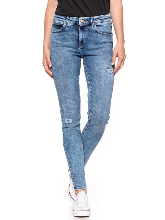 Wrangler Wrangler Jeansy SKINNY Niebieski Skinny Fit