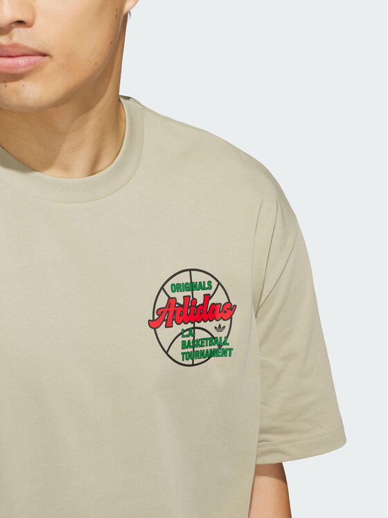 adidas adidas T-Shirt Basketball Tournament Tee Brązowy Oversize