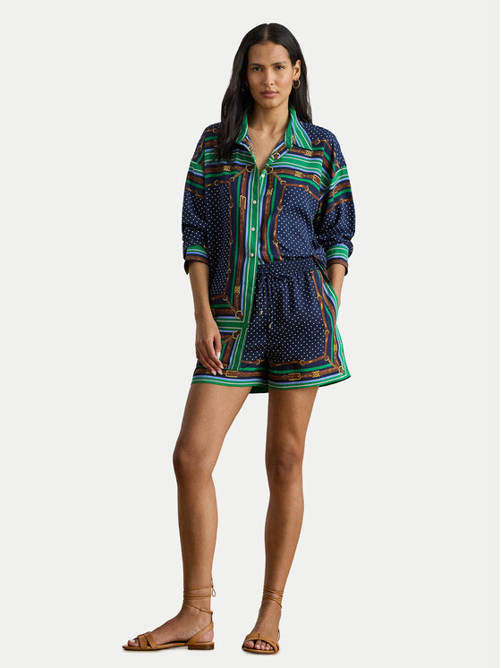 LAUREN RALPH LAUREN LAUREN RALPH LAUREN Medžiaginiai šortai 200B20822001 Tamsiai mėlyna Regular Fit