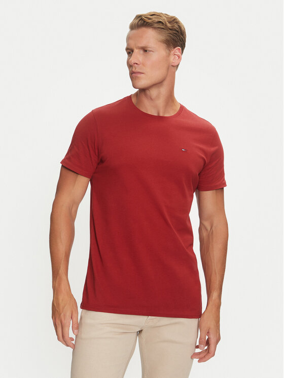 Tommy Jeans Tricou DM0DM04411 Roșu Slim Fit