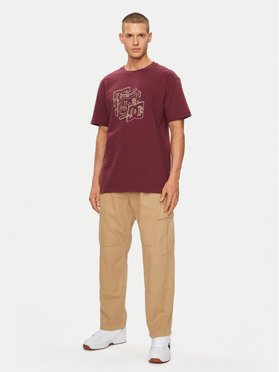 DC Shoes DC Shoes T-Shirt Rebuild Hss ADYZT05337 Bordó Regular Fit
