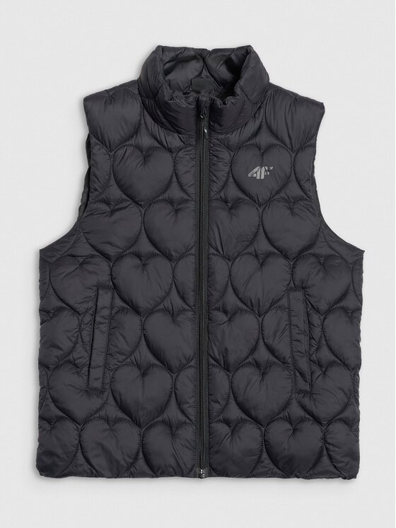 4F 4F Kamizelka OUTERWEAR Czarny Oversize