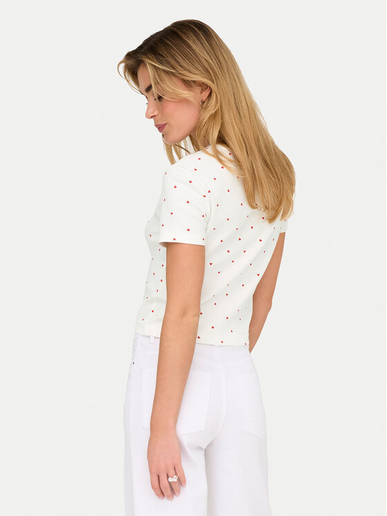 ONLY ONLY Tričko Fenja 15347986 Biela Slim Fit