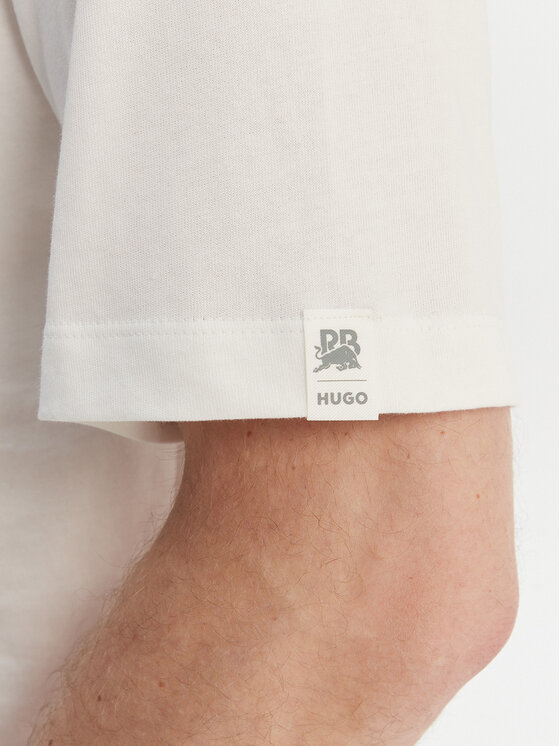 HUGO HUGO Marškinėliai Delel_RB 50564572 Balta Relaxed Fit