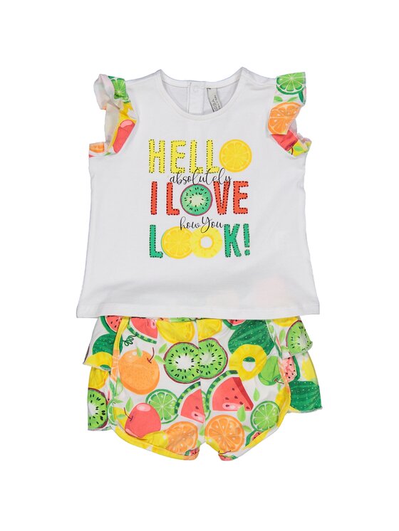 Birba Trybeyond Birba Trybeyond Комплект блузка і шорти 999 69011 00 D Білий Regular Fit