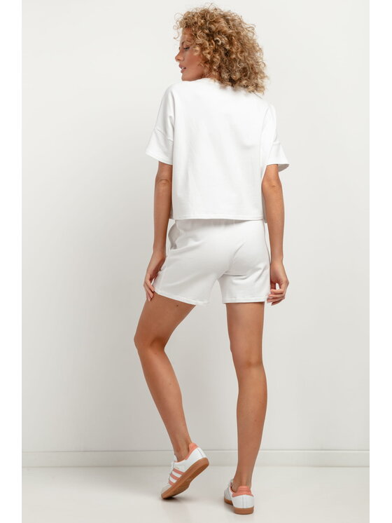 Tessita Tessita Szorty T385 Biały Straight Leg