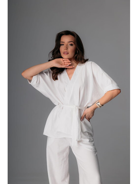 Aurora Aurora Oblek Kimono Bílá Custom Fit