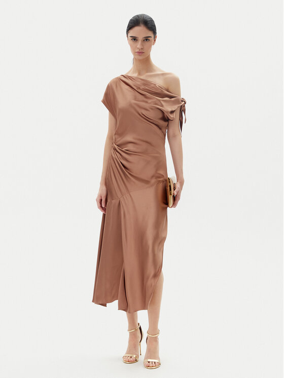PINKO PINKO Cocktail obleka 104986 A2GZ Rjava Regular Fit