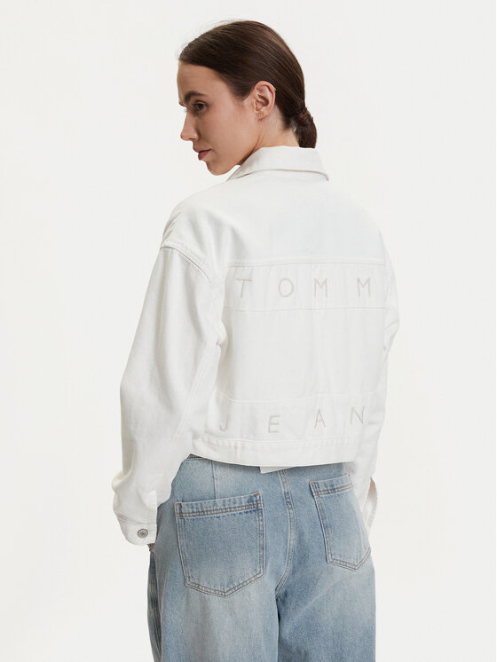 Tommy Jeans Tommy Jeans Jeansová bunda DW0DW21979 Bílá Oversize