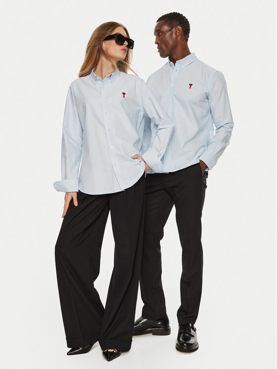 AMI Paris AMI Paris Särk BFUSH063CO0031 Sinine Regular Fit