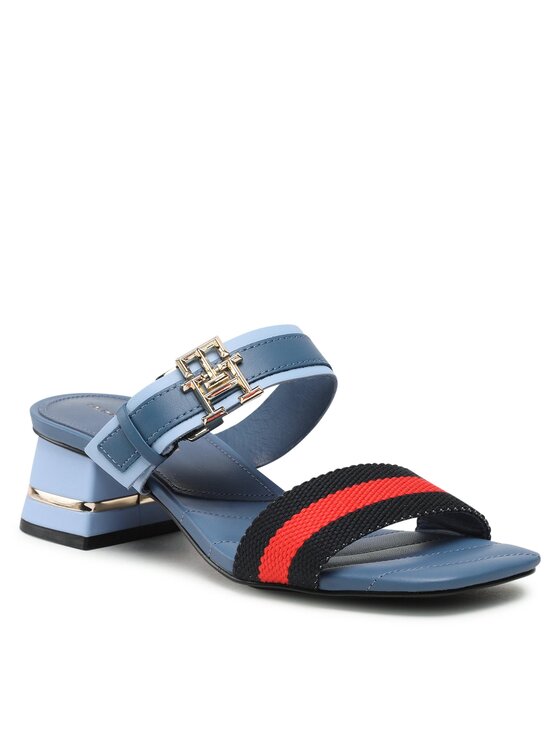 Tommy Hilfiger Șlapi Hardware Block Mid Heel Combo FW0FW07018 Bleumarin Bleumarin imagine noua