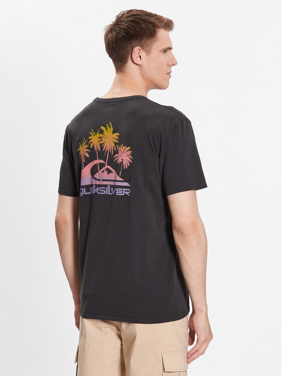 Quiksilver Quiksilver Tričko Pas Time Paradise EQYZT07252 Čierna Regular Fit