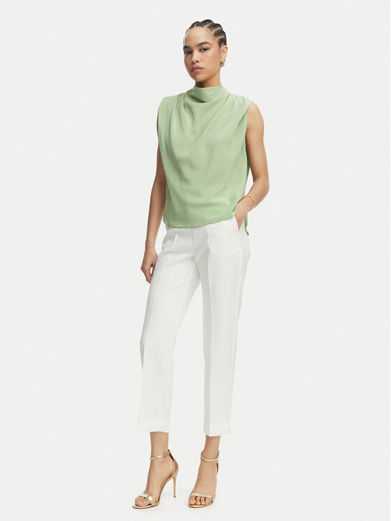 Maryley Maryley Текстилни панталони 26EB616/43VA Бял Regular Fit