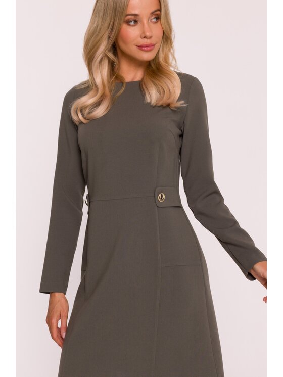 Stylove Stylove Sukienka wieczorowa S419 Khaki A-Line Fit