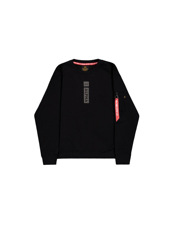 Alpha Industries Alpha Industries Mikina Alpha Reflective Print Sweatshirt Černá Regular Fit