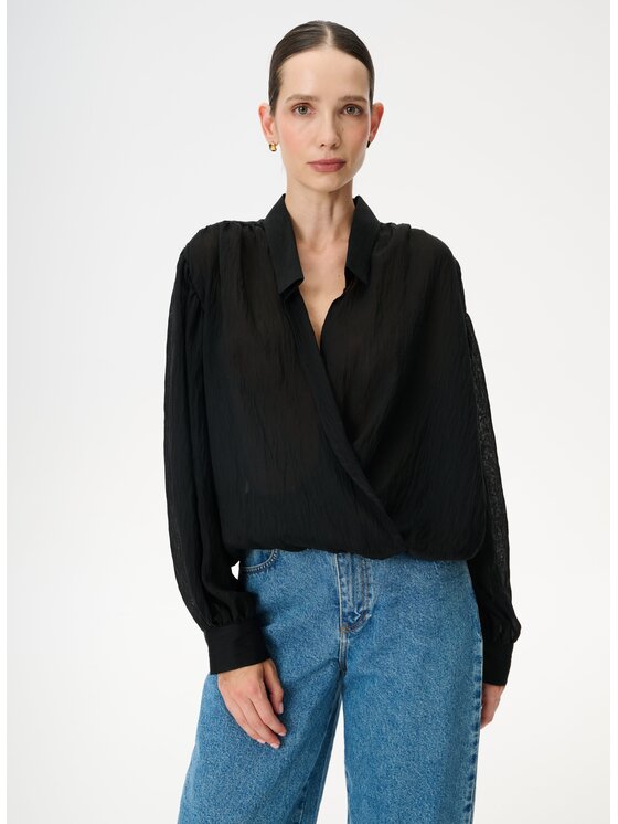 LEBRAND LEBRAND Koszula Claudia Czarny Regular Fit