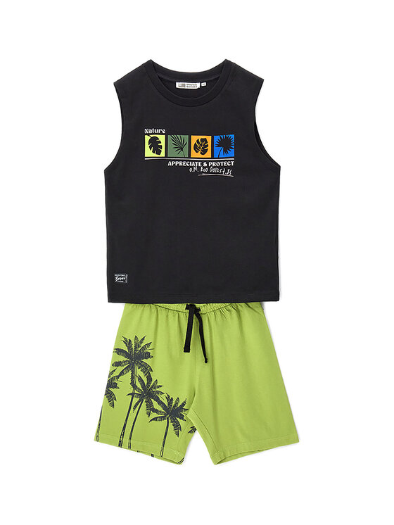 Original Marines Original Marines Set Top und Stoffshorts DFP4322YM Schwarz Regular Fit