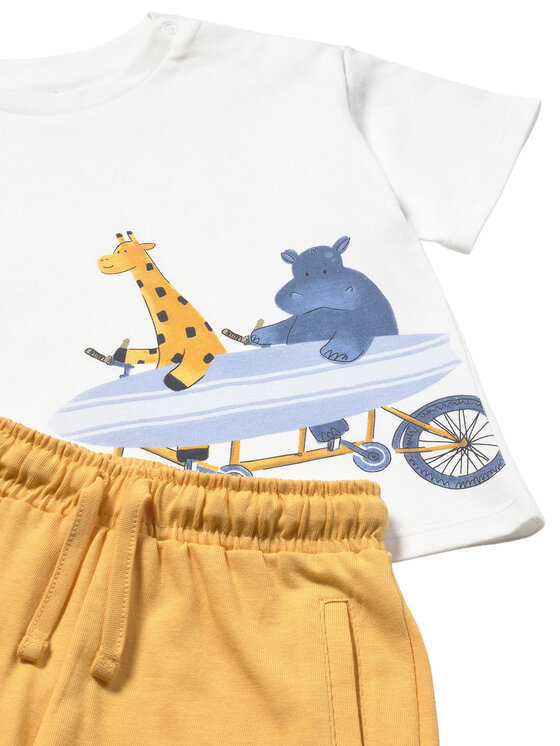Mayoral Mayoral Komplet t-shirt i spodenki 1670 Żółty Regular Fit