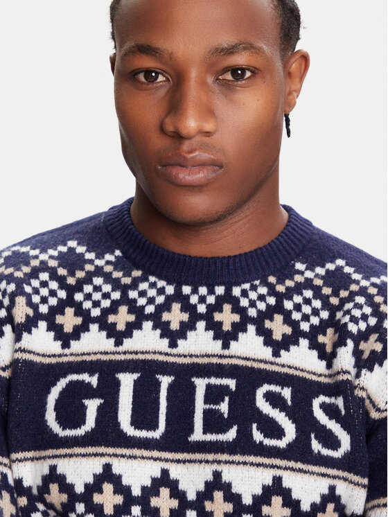 Guess Guess Sweter M5BR61 Z4142 Granatowy Regular Fit