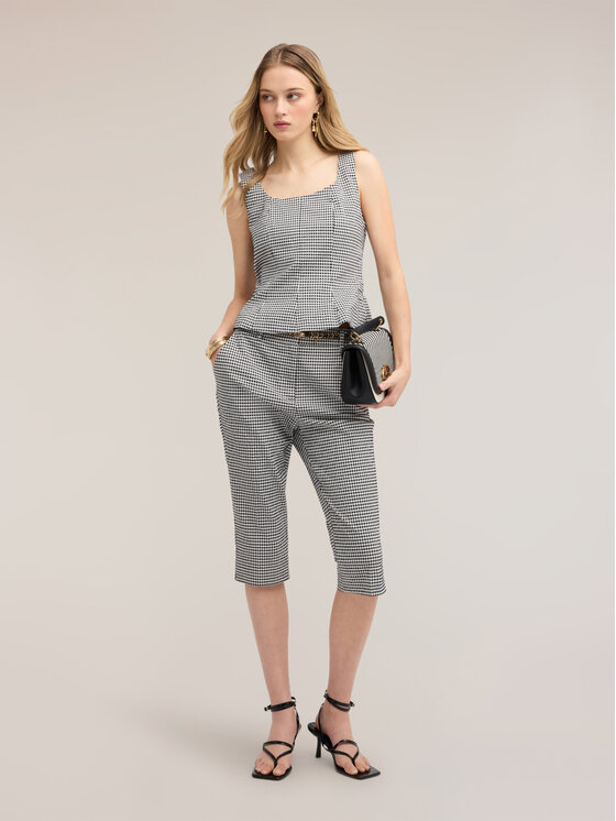 Motivi Motivi Spodnie materiałowe P02XQ004667N0S1 Czarny Slim Fit