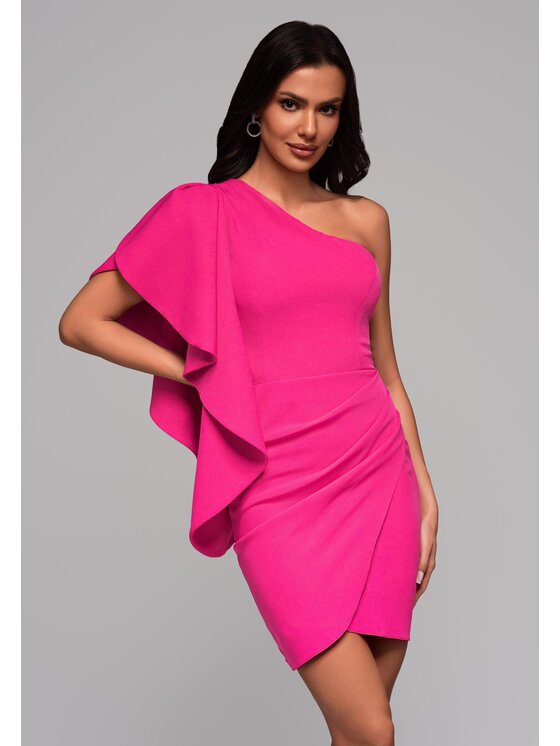 Ombre Ombre Sukienka koktajlowa LA-OM-DLR099 Różowy Regular Fit