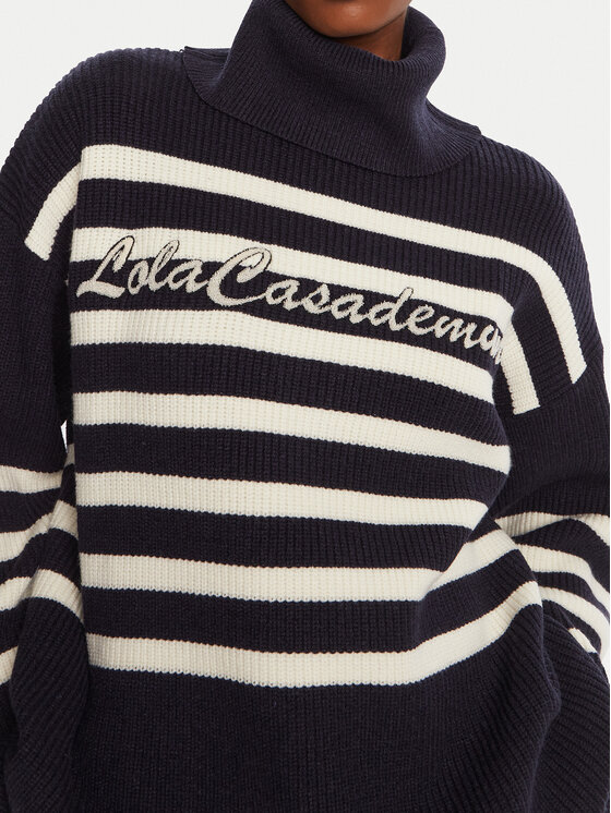 LOLA CASADEMUNT LOLA CASADEMUNT Krekls ar augstu apkakli LF2511026 Tumši zils Loose Fit