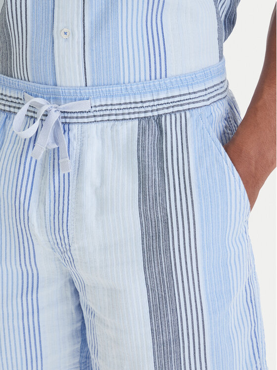 Tommy Jeans Tommy Jeans Pantalon scurți din material Dobby Stripe DM0DM22830 Albastru celest Relaxed Fit