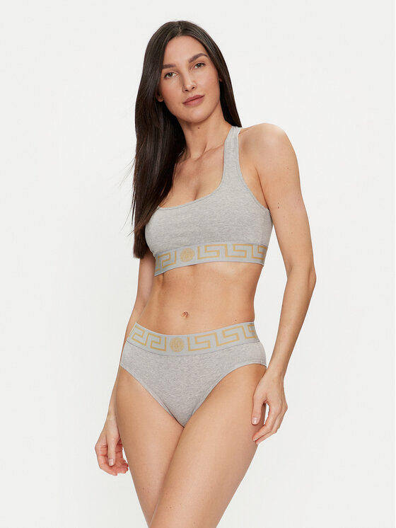 Versace Versace Klasične spodnje hlačke Greca 1001381 Siva