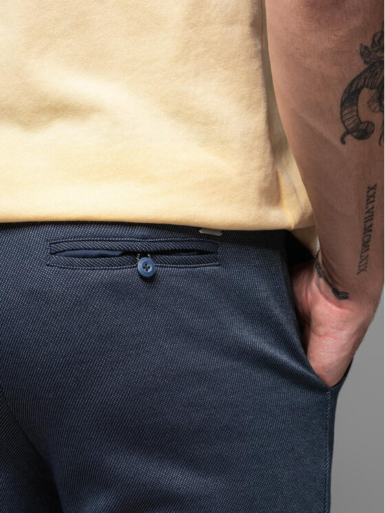 Ombre Ombre Szorty materiałowe OM-SRCS-0168 Granatowy Slim Fit