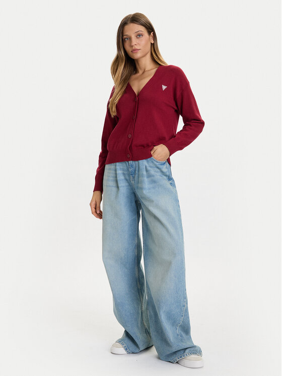 Guess Jeans Guess Jeans Pletena jopica W4BR16 Z3HO2 Rdeča Regular Fit