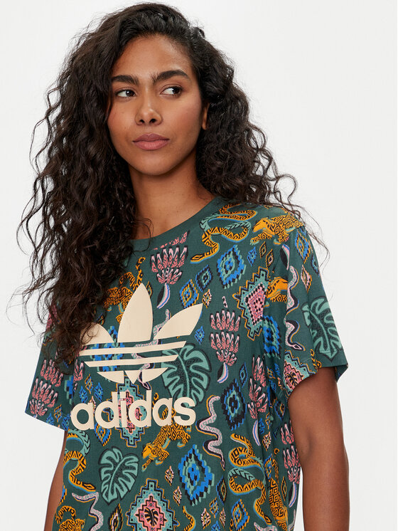 adidas adidas T-särk FARM Rio Trefoil IW0795 Roheline Loose Fit