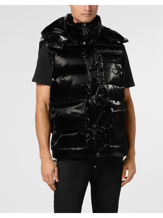 PHILIPP PLEIN PHILIPP PLEIN Kamizelka 22887 Czarny Regular Fit