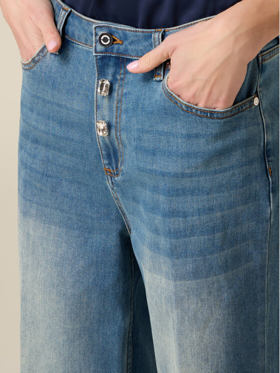 Oltre Oltre Jeans P461R008888N024 Turchese Regular Fit