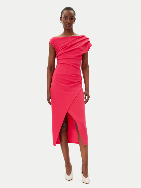 Rinascimento Rinascimento Cocktail obleka CFC0019898002 Roza Regular Fit