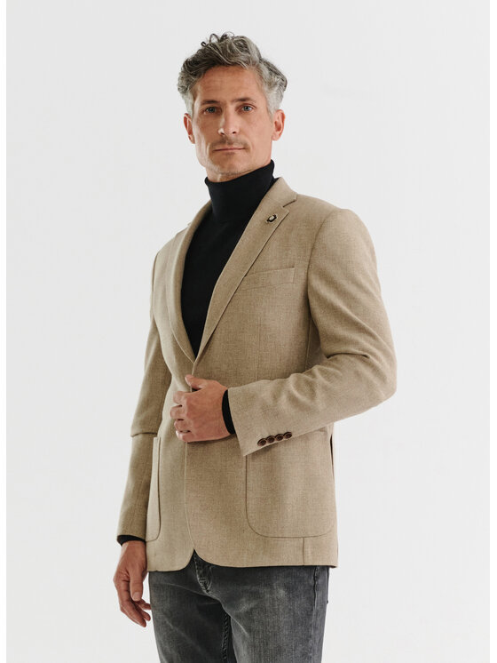 Pako Lorente Pako Lorente Marynarka P22WP-3X-045 Beżowy Slim Fit