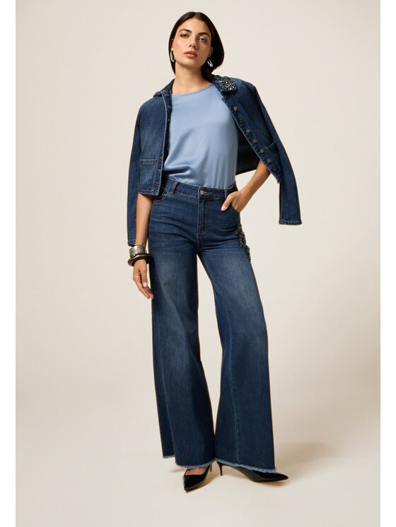 Oltre Oltre Jeans P408R008680N024 Blu Baggy Fit