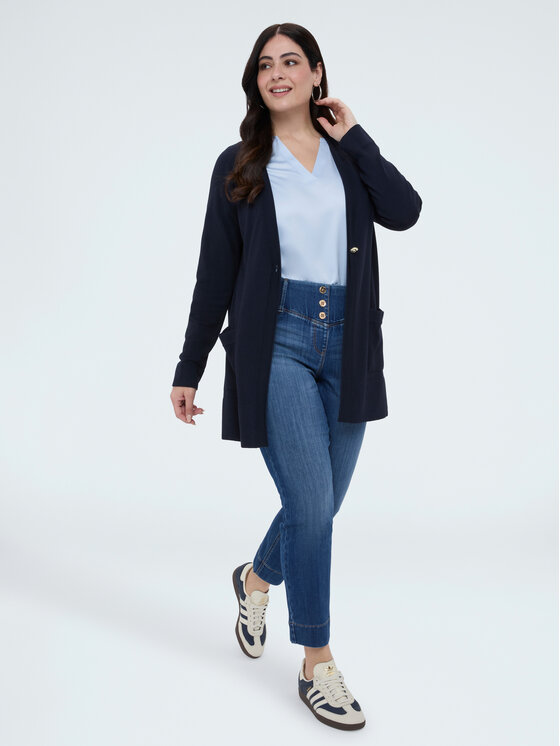 Fiorella Rubino Fiorella Rubino Kardigan M083L008355N034 Niebieski Slim Fit